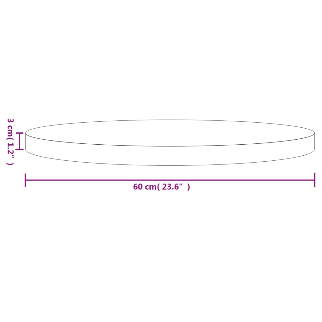 vidaXL fekete tömör fenyőfa kerek asztallap Ø60 x 3 cm