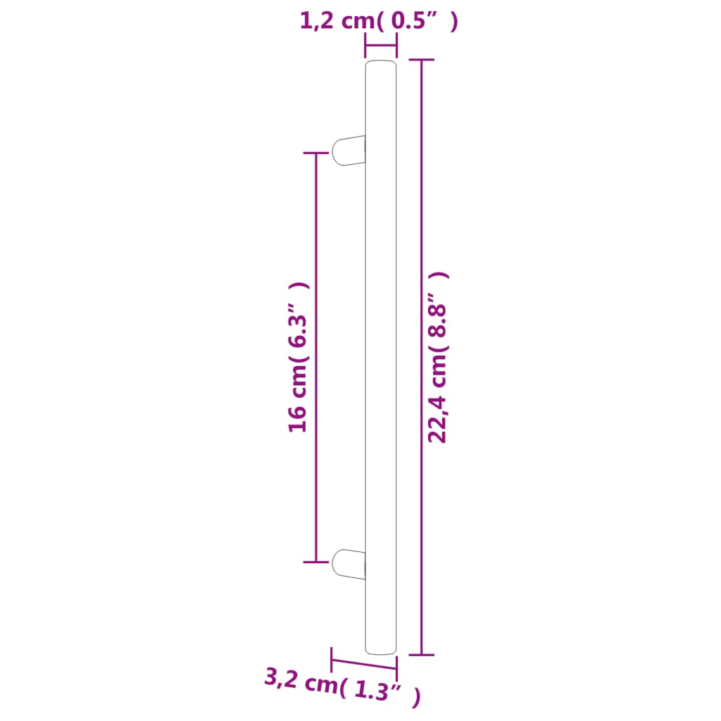 vidaXL 10 db bronz rozsdamentes acél szekrényfogantyú 160 mm