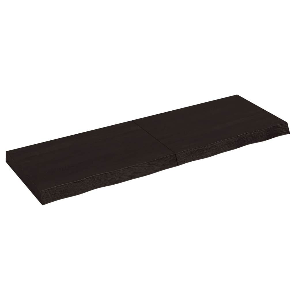 vidaXL sötétbarna kezelt tömör fa fürdőszobai pult 120x40x(2-6) cm