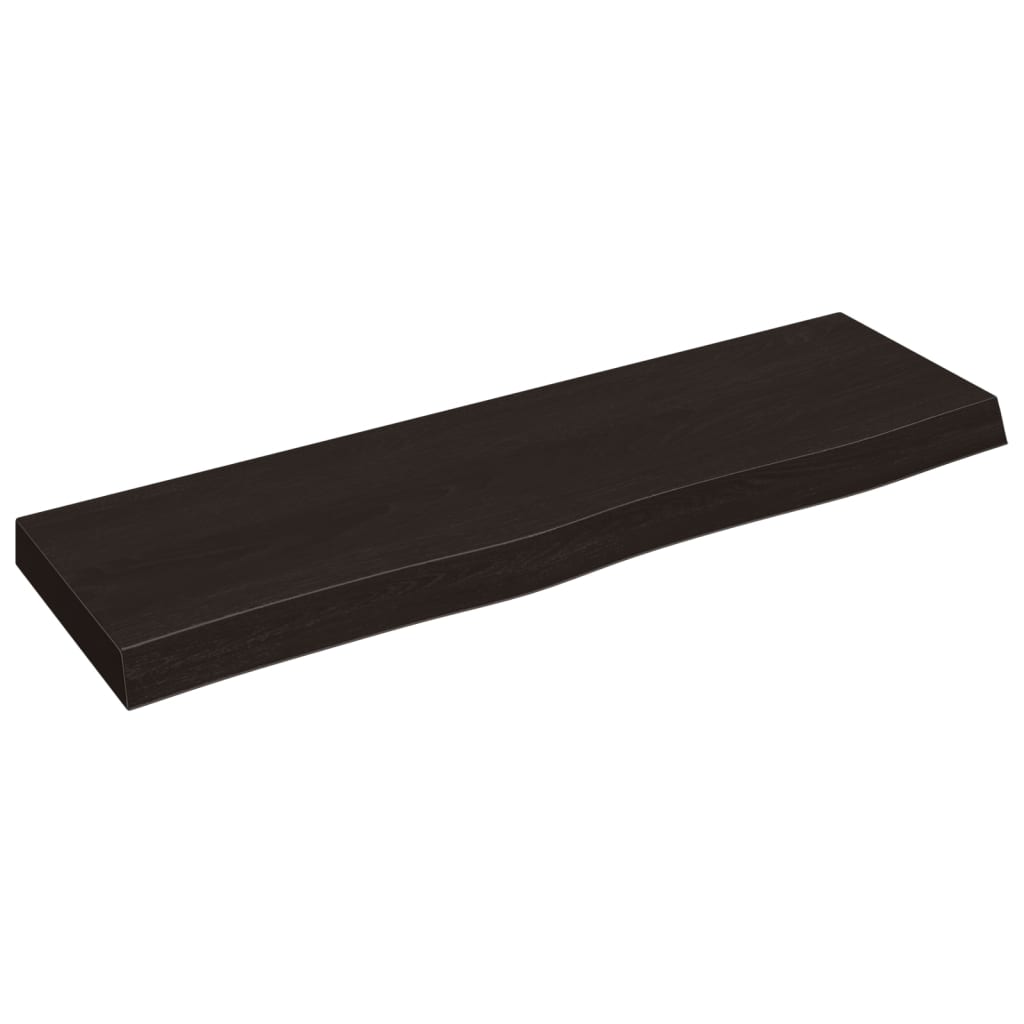 vidaXL sötétbarna kezelt tömör fa fürdőszobai pult 100x30x(2-6) cm