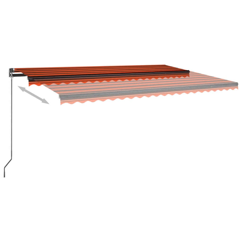 vidaXL narancssárga-barna szélérzékelős és LED-es napellenző 500x300cm