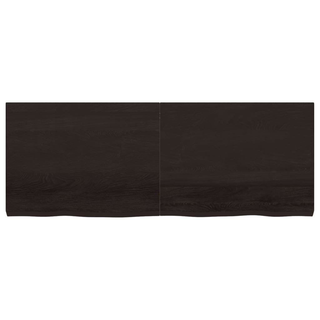 vidaXL sötétbarna kezelt tömör tölgyfa fali polc 160 x 60 x (2-6) cm