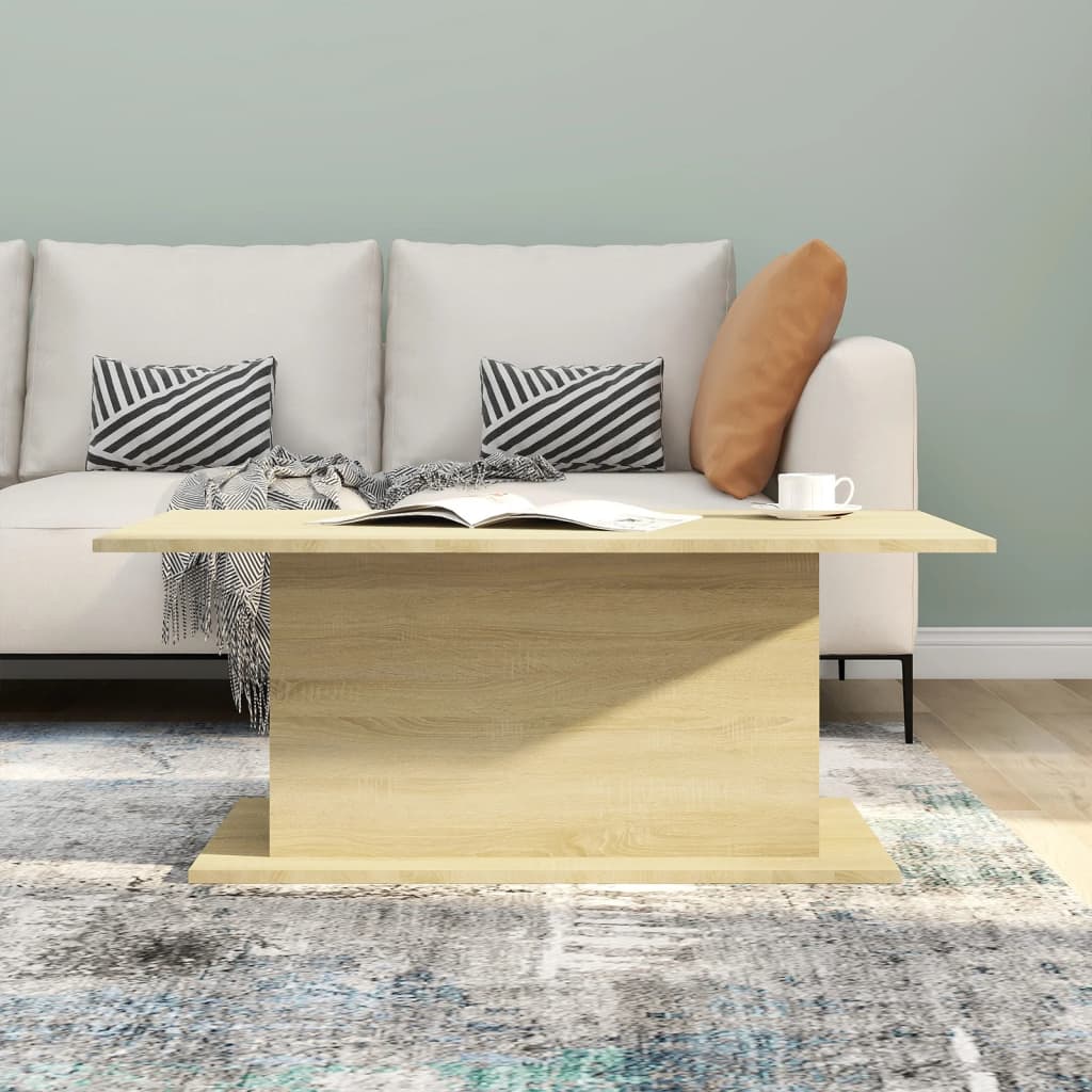 vidaXL sonoma-tölgyszínű szerelt fa dohányzóasztal 102x55,5x40 cm