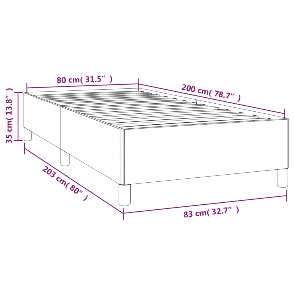 vidaXL fekete műbőr ágykeret 80 x 200 cm