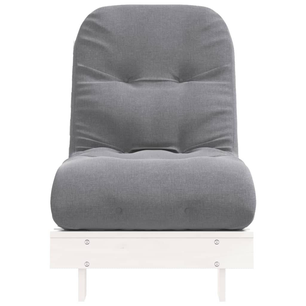 vidaXL fehér tömör fenyőfa futon kanapéágy matraccal 60 x 206 x 11 cm