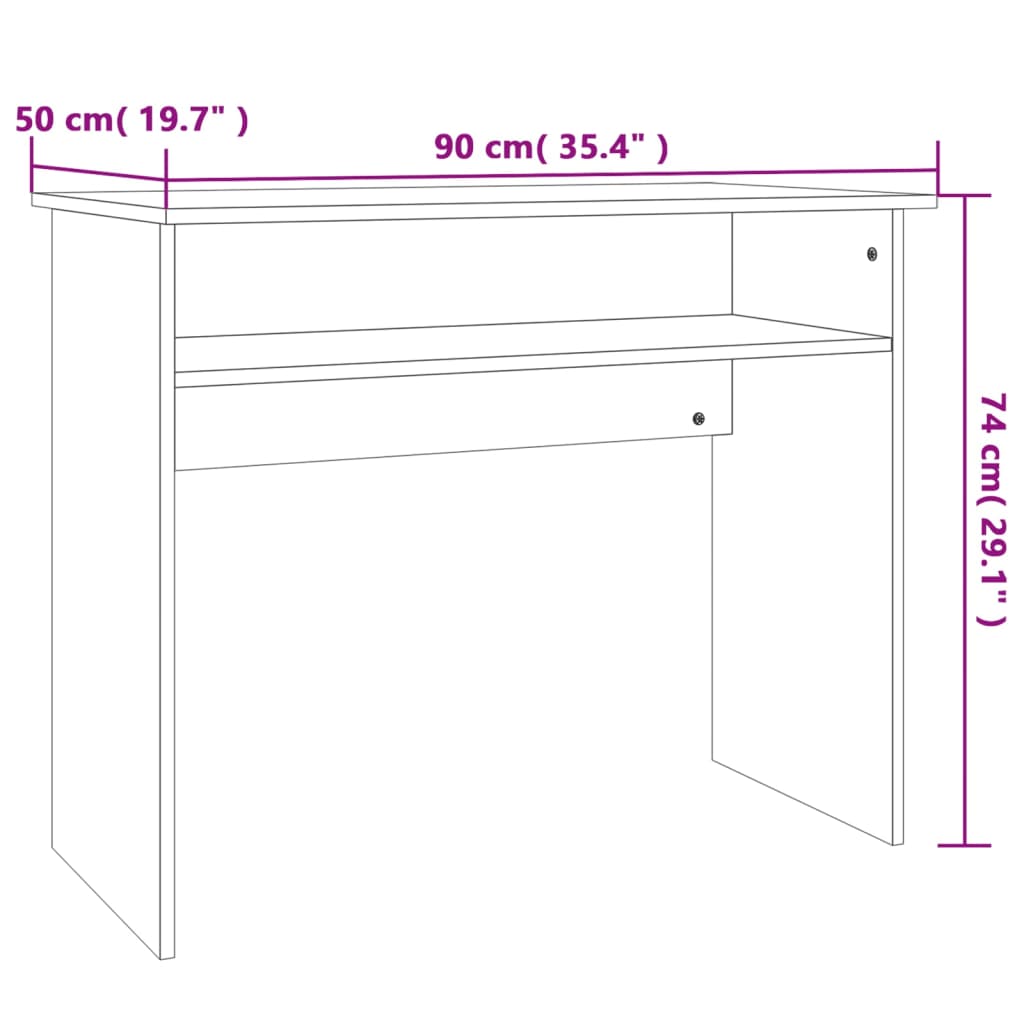 vidaXL betonszürke szerelt fa íróasztal 90 x 50 x 74 cm