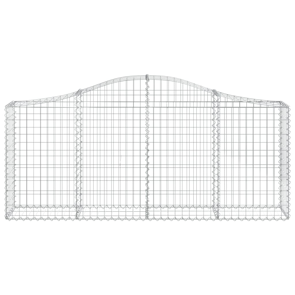 vidaXL 2 db íves horganyzott vas gabion kosár 200x30x80/100 cm