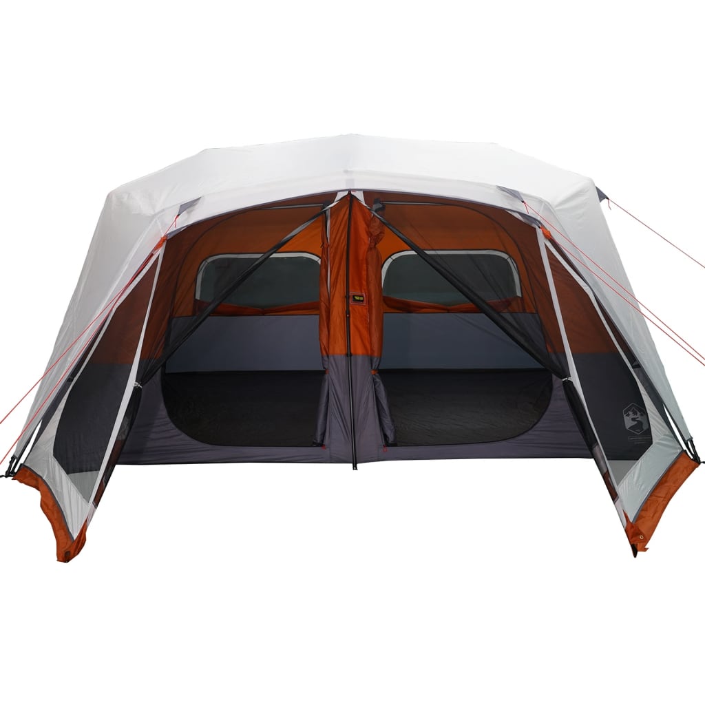 vidaXL 10 személyes szürke-narancs LED-es felugró családi sátor