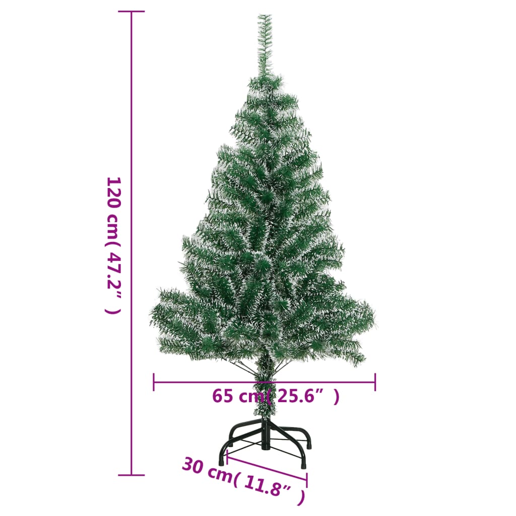 vidaXL zöld műkarácsonyfa hóval 120 cm