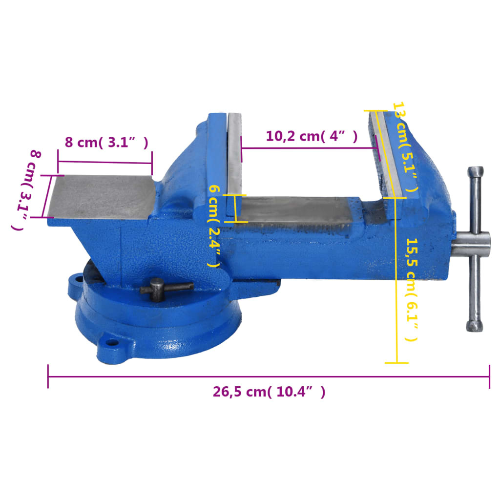 vidaXL kék öntöttvas padsatu 125 mm