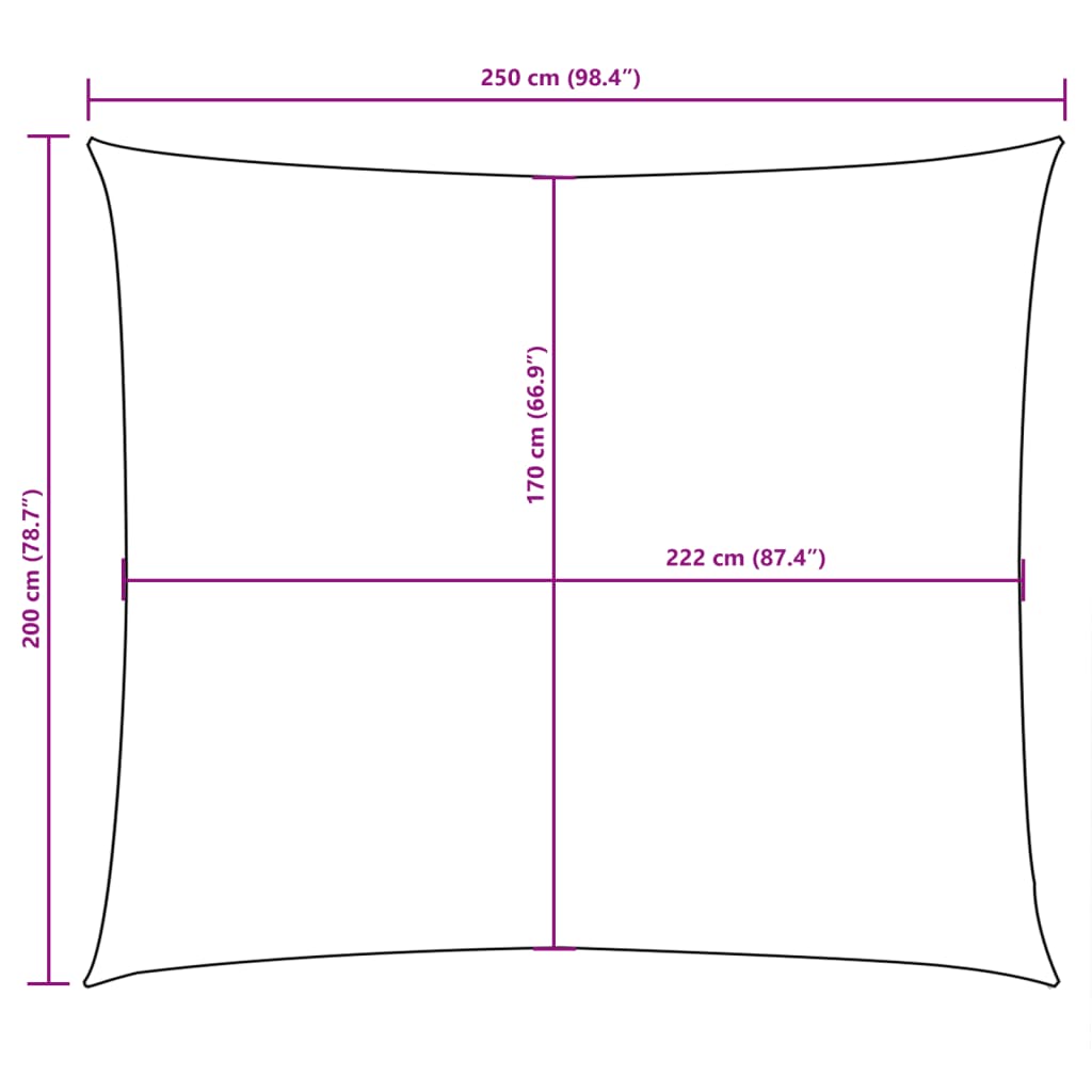 vidaXL fehér téglalap alakú oxford-szövet napvitorla 2 x 2,5 m