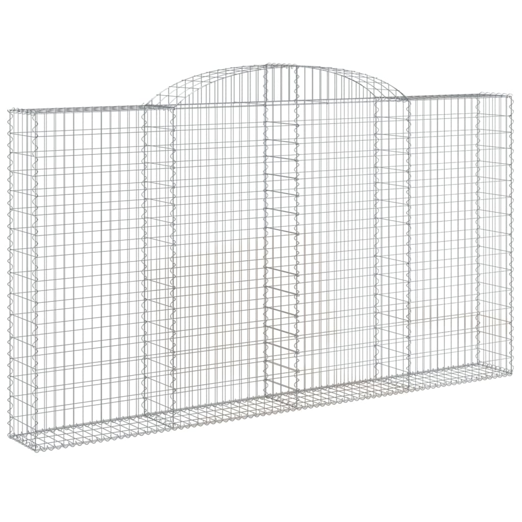 vidaXL 7 db íves horganyzott vas gabion kosár 300x30x160/180 cm