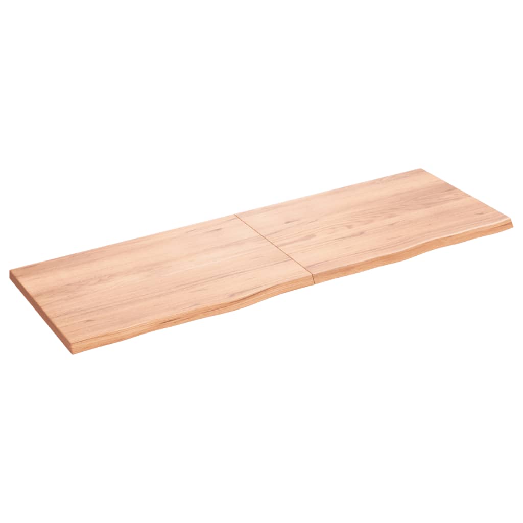 vidaXL világosbarna kezelt tömör fa fürdőszobai pult 180x60x(2-4) cm