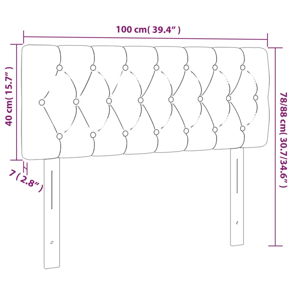 vidaXL sötétzöld bársony LED-es fejtámla 100 x 7 x 78/88 cm