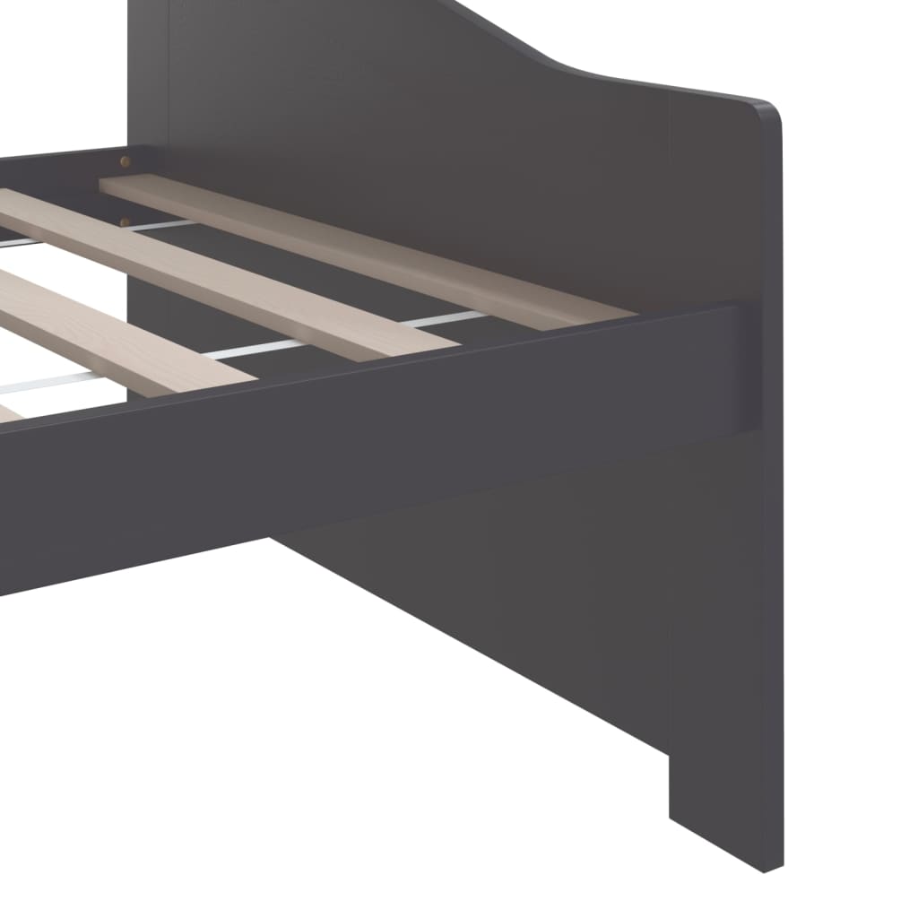 vidaXL sötétszürke 3 személyes tömör fenyőfa kanapéágy 90 x 200 cm