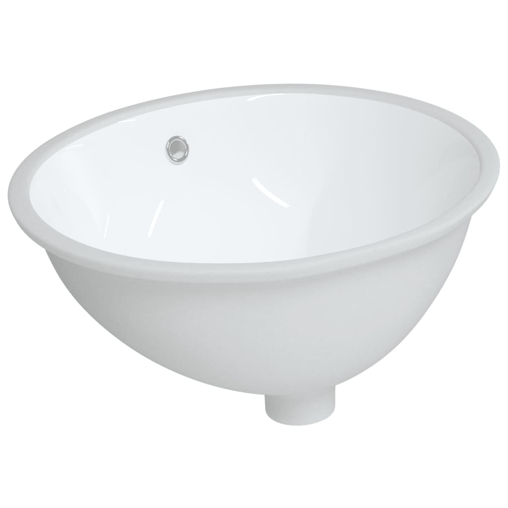 vidaXL fehér ovális kerámia fürdőszobai mosdókagyló 49x40,5x21 cm