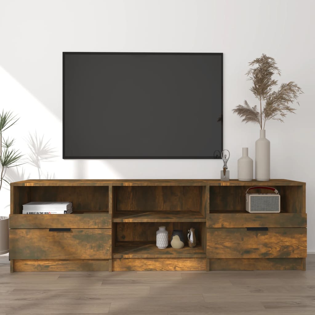 vidaXL füstös tölgy színű szerelt fa TV-szekrény 150 x 33,5 x 45 cm