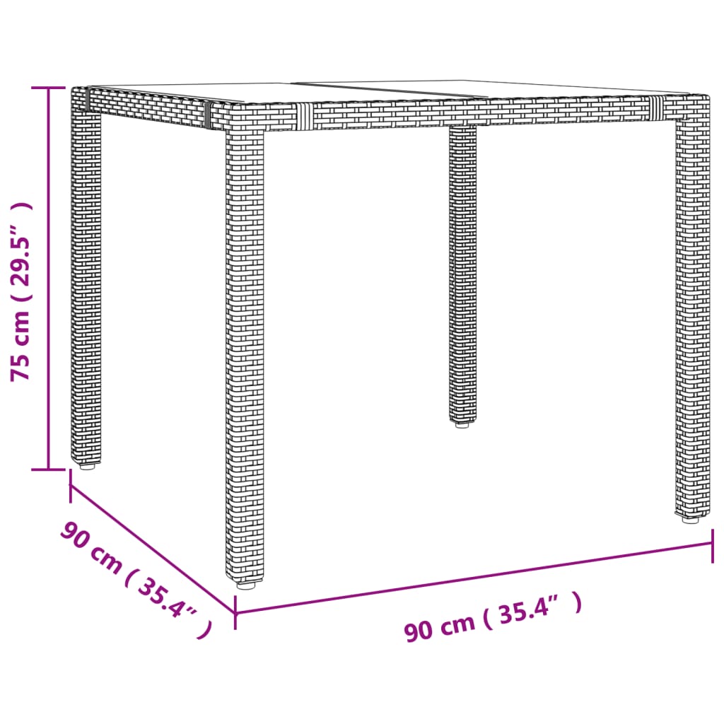 vidaXL 3 részes bézs polyrattan bisztrógarnitúra párnával