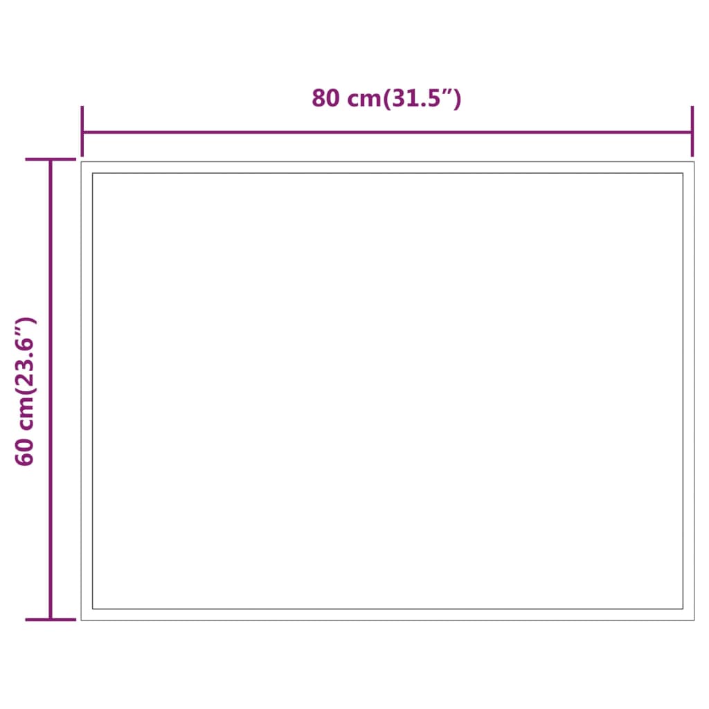 vidaXL LED-es fürdőszobatükör 60x80 cm