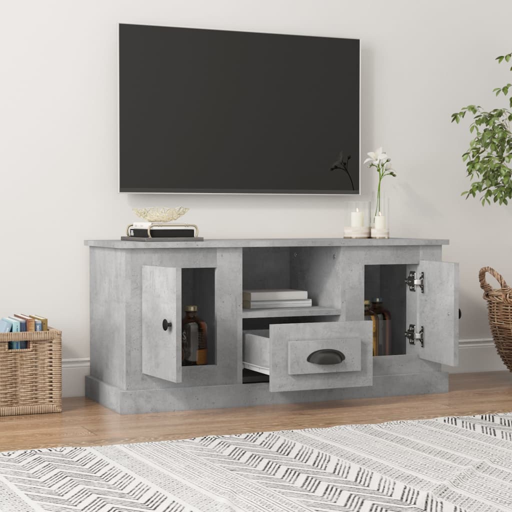 vidaXL betonszürke szerelt fa TV-szekrény 100 x 35,5 x 45 cm
