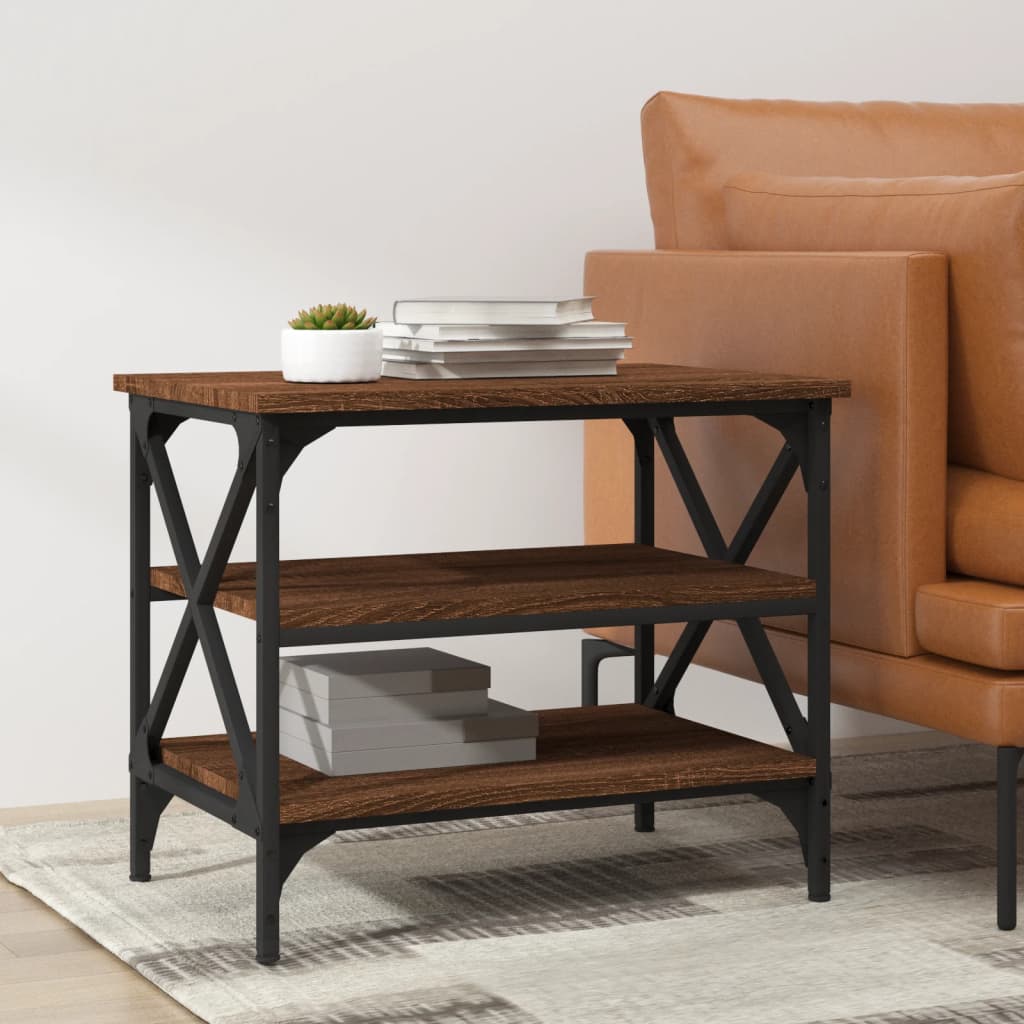 vidaXL barna tölgy színű szerelt fa kisasztal 55 x 38 x 45 cm