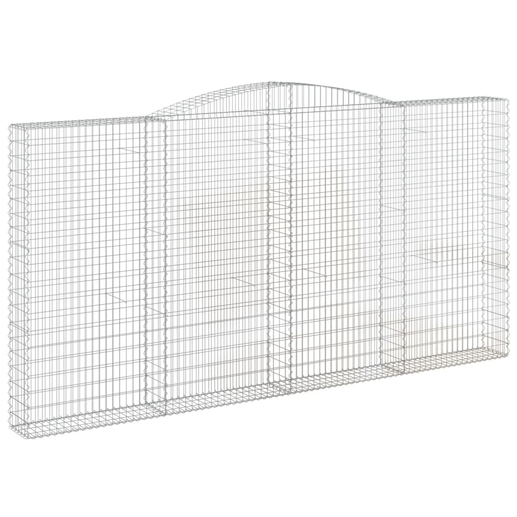 vidaXL 4 db íves horganyzott vas gabion kosár 400x30x200/220 cm