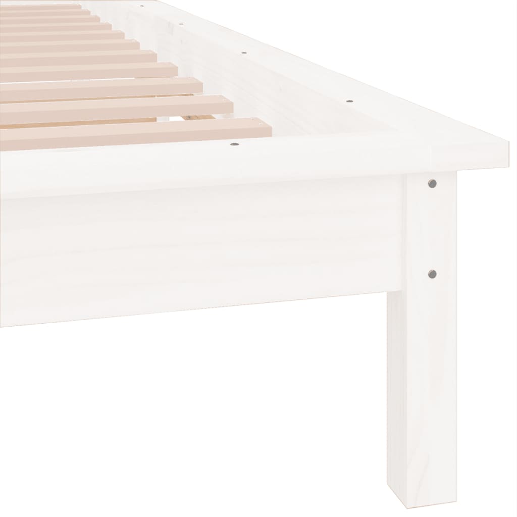 vidaXL fehér tömör fa LED-es ágykeret 100 x 200 cm