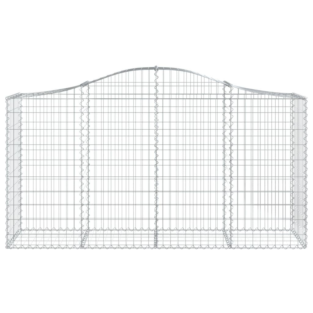 vidaXL 7 db íves horganyzott vas gabion kosár 200 x 50 x 100/120 cm