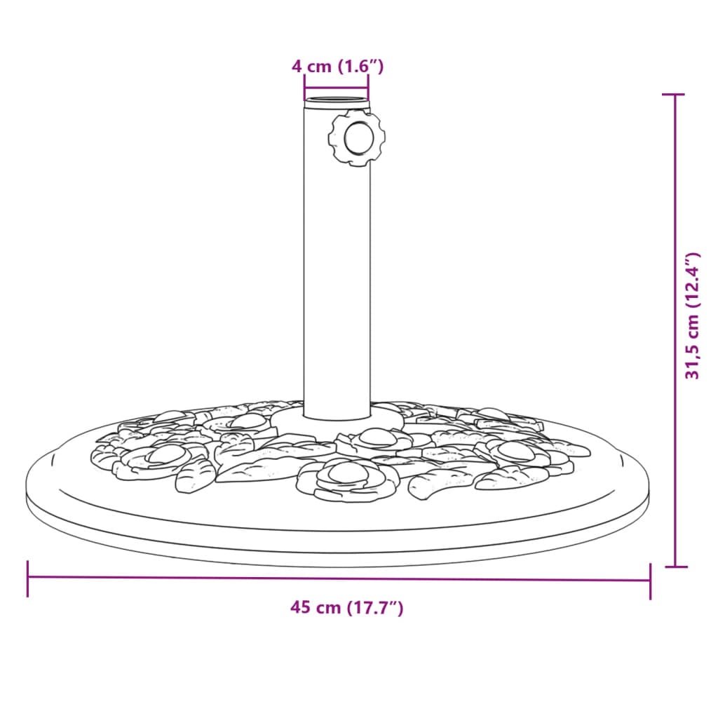 vidaXL kerek napernyőtalp rúdhoz Ø38 / 48 mm 12 kg