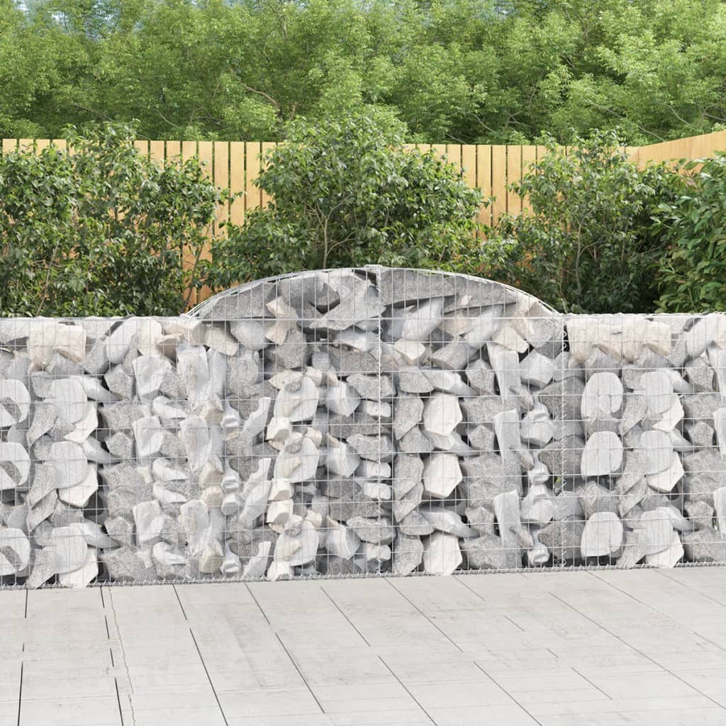 vidaXL 15 db íves horganyzott vas gabion kosár 300 x 30 x 100/120 cm