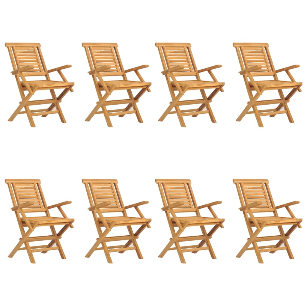 vidaXL 8 db tömör tíkfa összecsukható kerti szék 56 x 63 x 90 cm