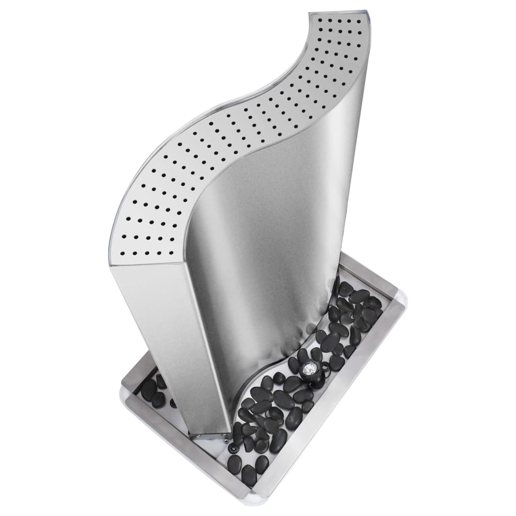 vidaXL ezüstszínű rozsdamentes acél kerti szökőkút 60,2x37x122,1 cm
