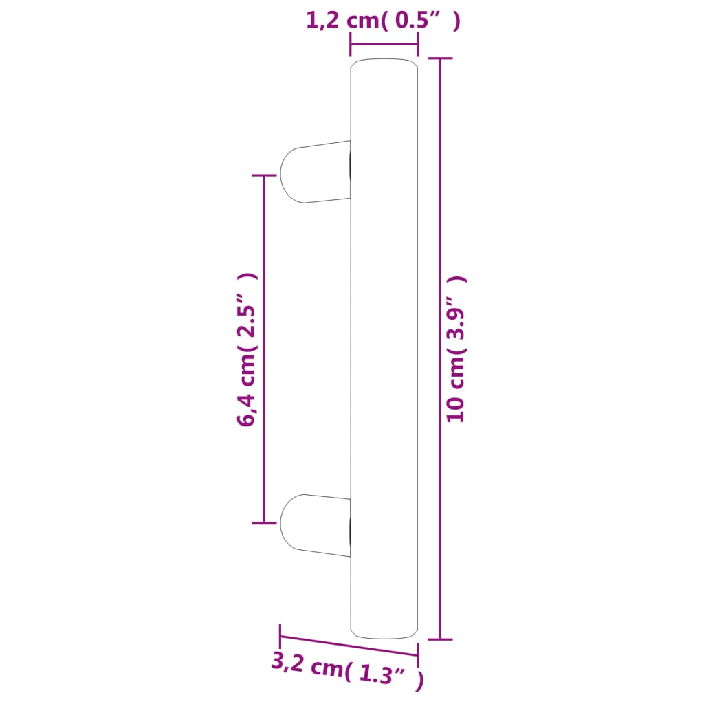 vidaXL 10 db bronz rozsdamentes acél szekrényfogantyú 64 mm