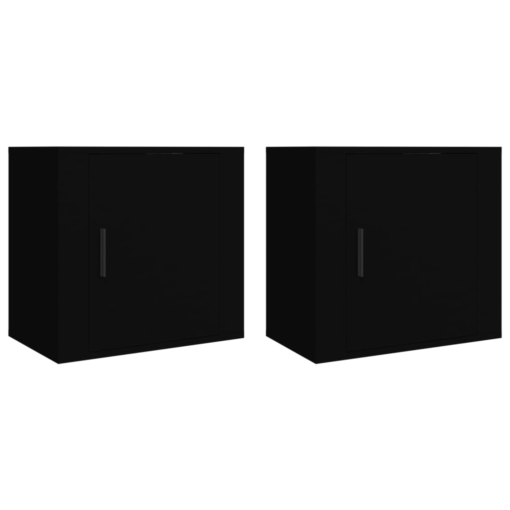 vidaXL 2 db fekete falra szerelhető éjjeliszekrény 50 x 30 x 47 cm