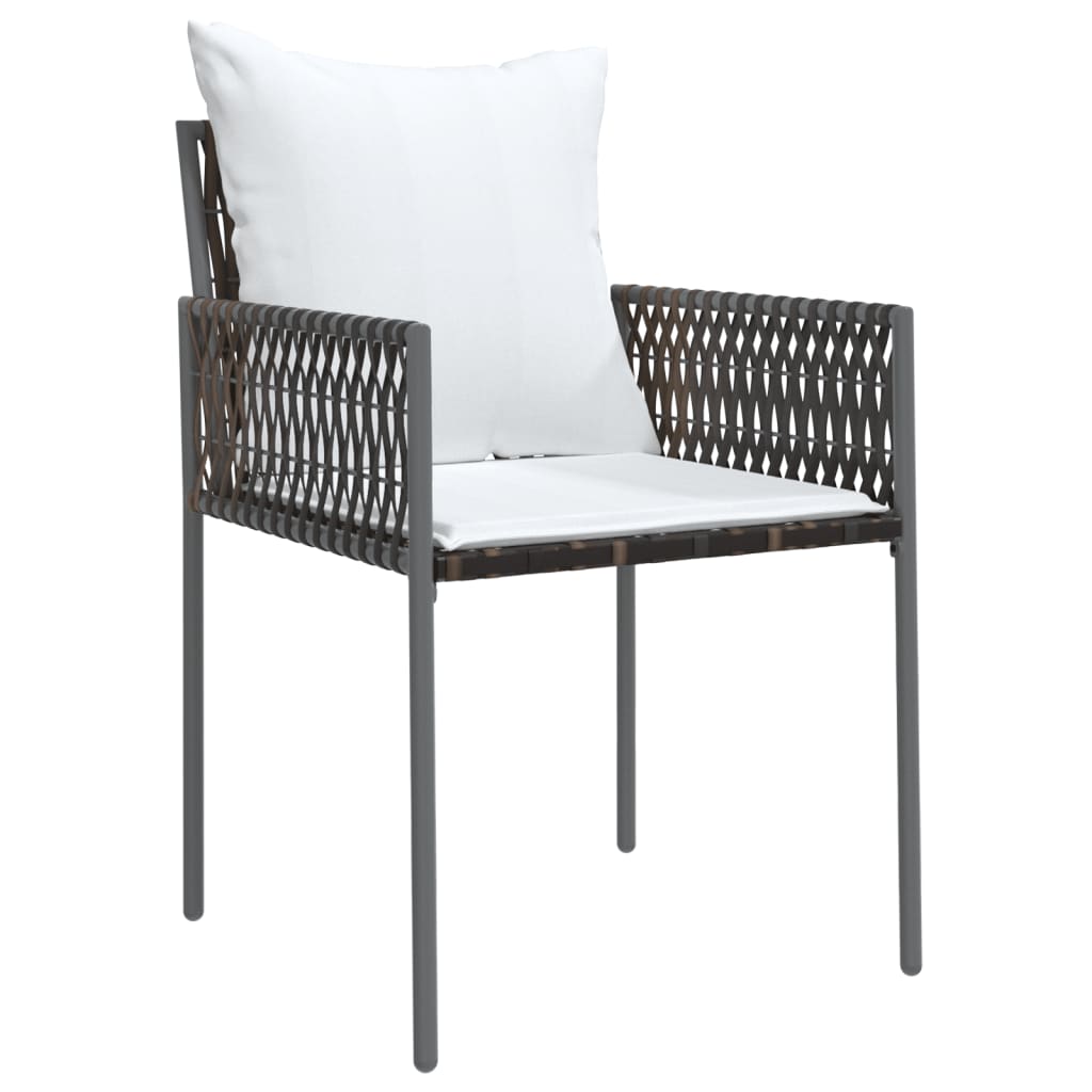 vidaXL 6 db barna polyrattan kerti szék párnával 54x61x83 cm