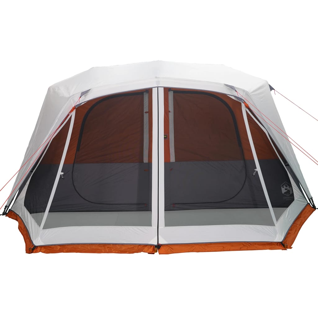 vidaXL 10 személyes szürke-narancs LED-es felugró családi sátor