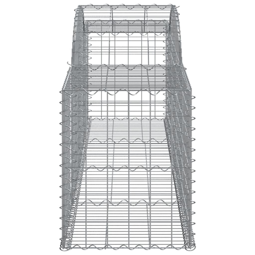 vidaXL 15 db íves horganyzott vas gabion kosár 300x50x60/80 cm