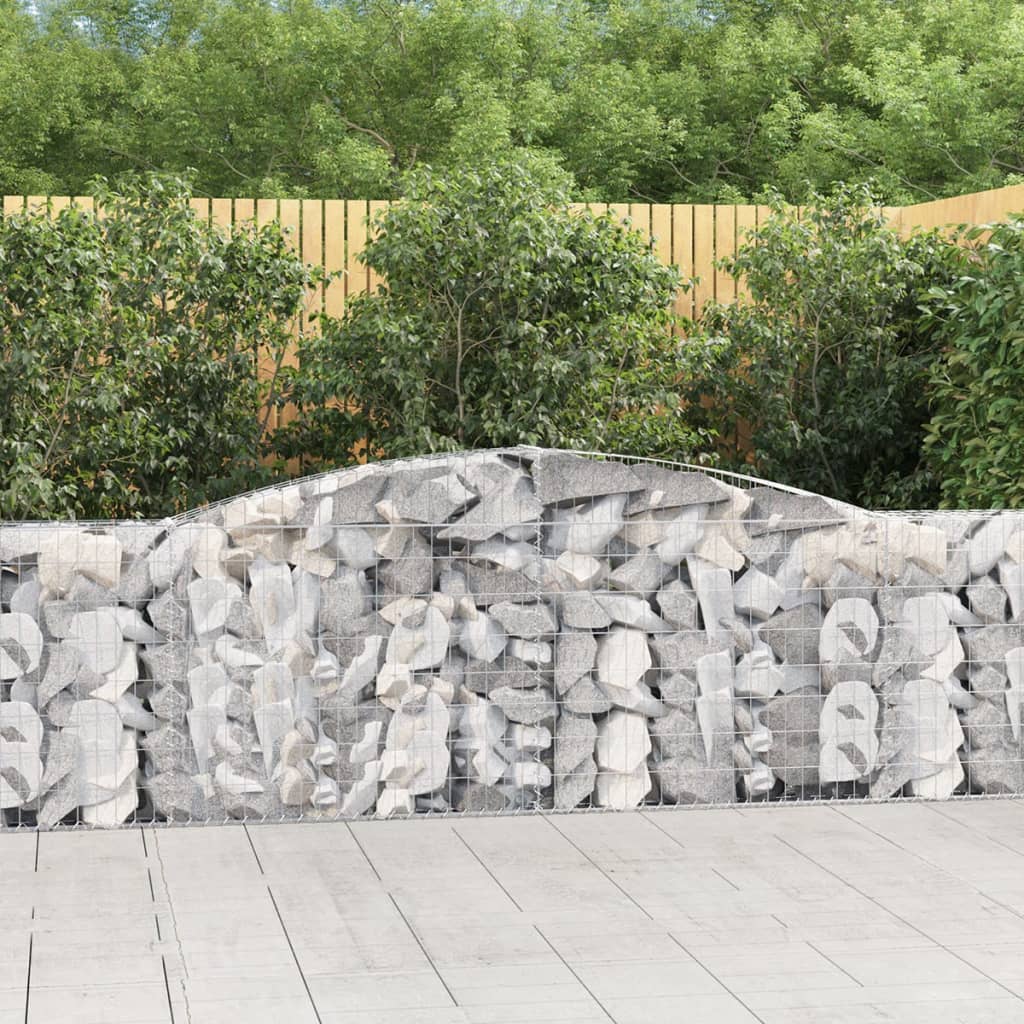 vidaXL 5 db íves horganyzott vas gabion kosár 400x30x80/100 cm