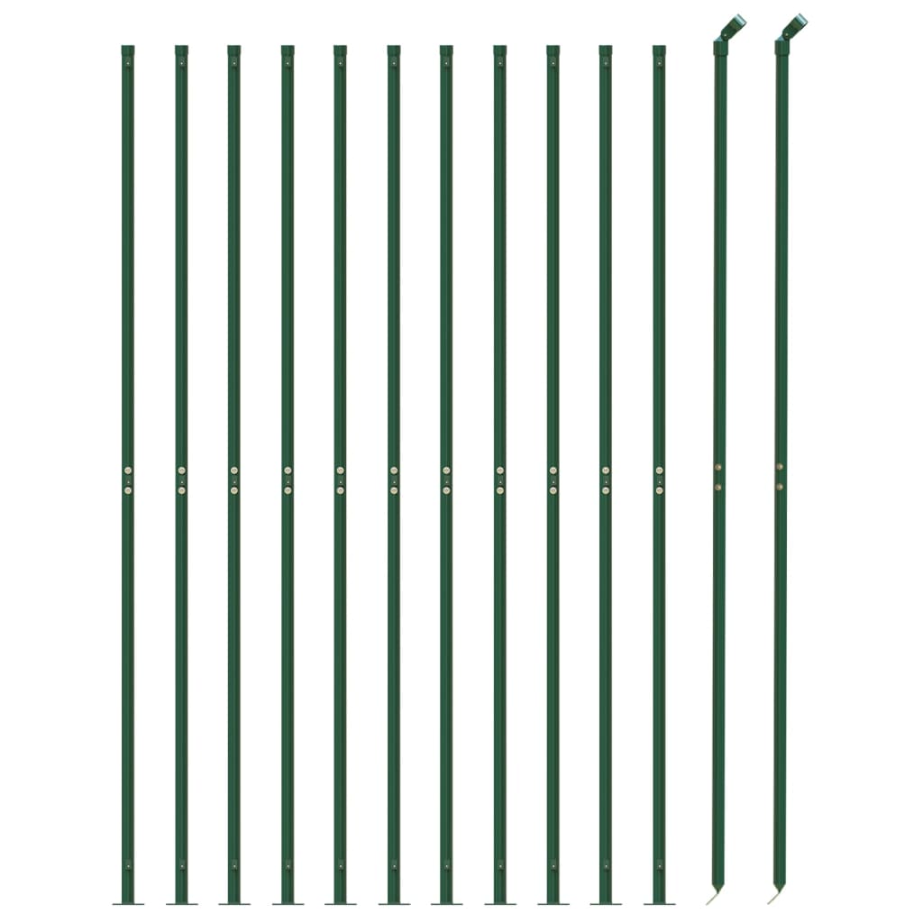 vidaXL zöld dróthálós kerítés illesztőperemmel 1,4x25 m