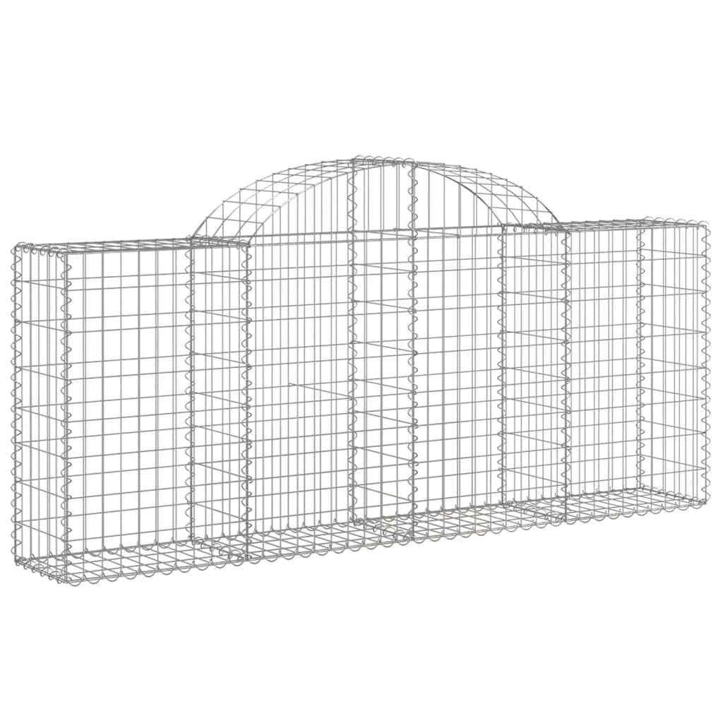 vidaXL 6 db íves horganyzott vas gabion kosár 200x30x80/100 cm