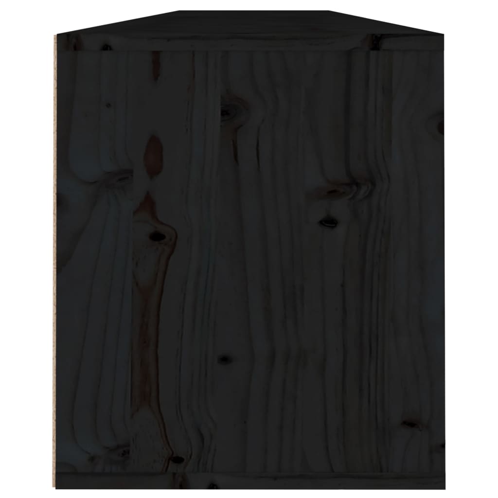 vidaXL 2 darab fekete tömör fenyőfa faliszekrény 100 x 30 x 35 cm