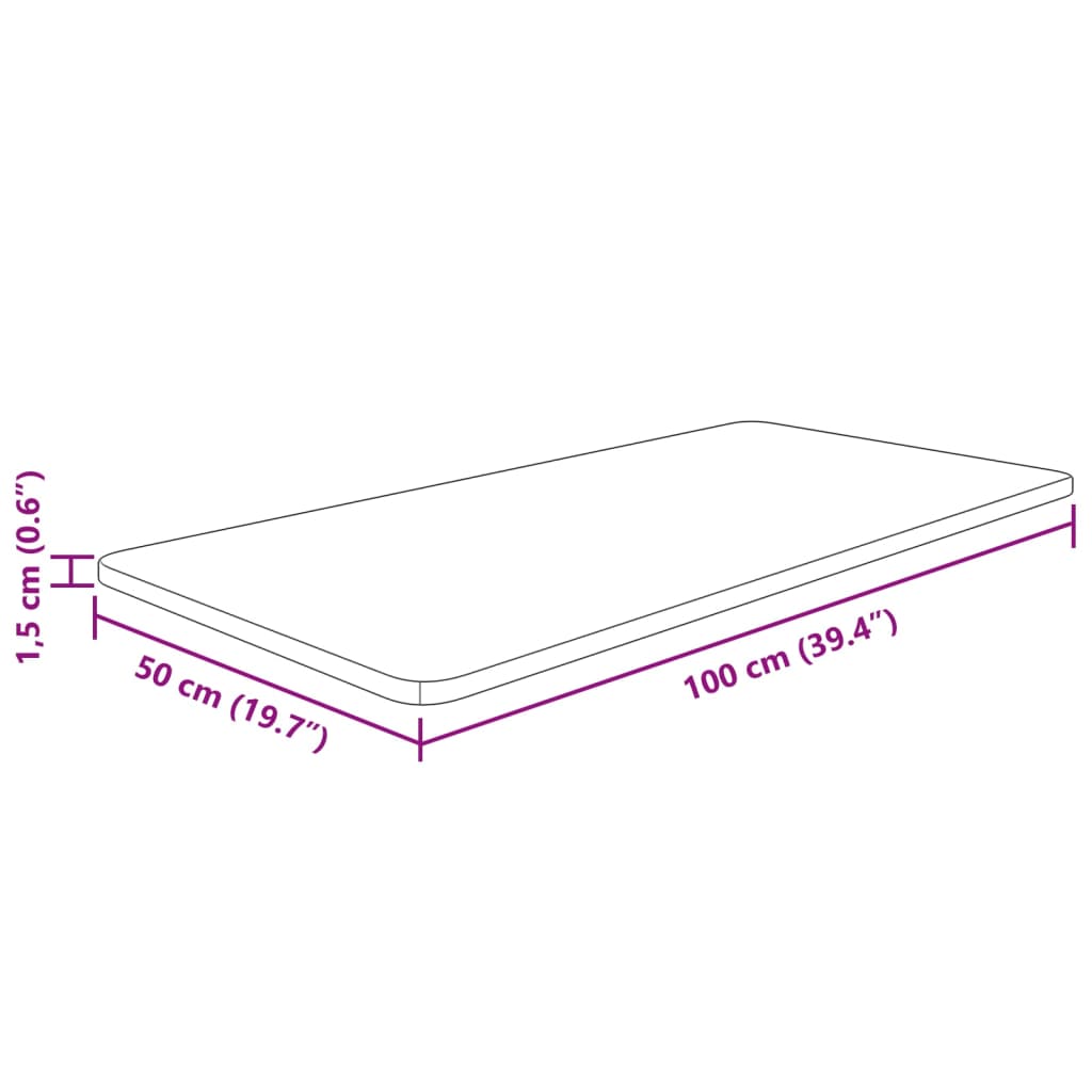 vidaXL sötétbarna kezelt tömör fa fürdőszobai pult 100x50x1,5 cm