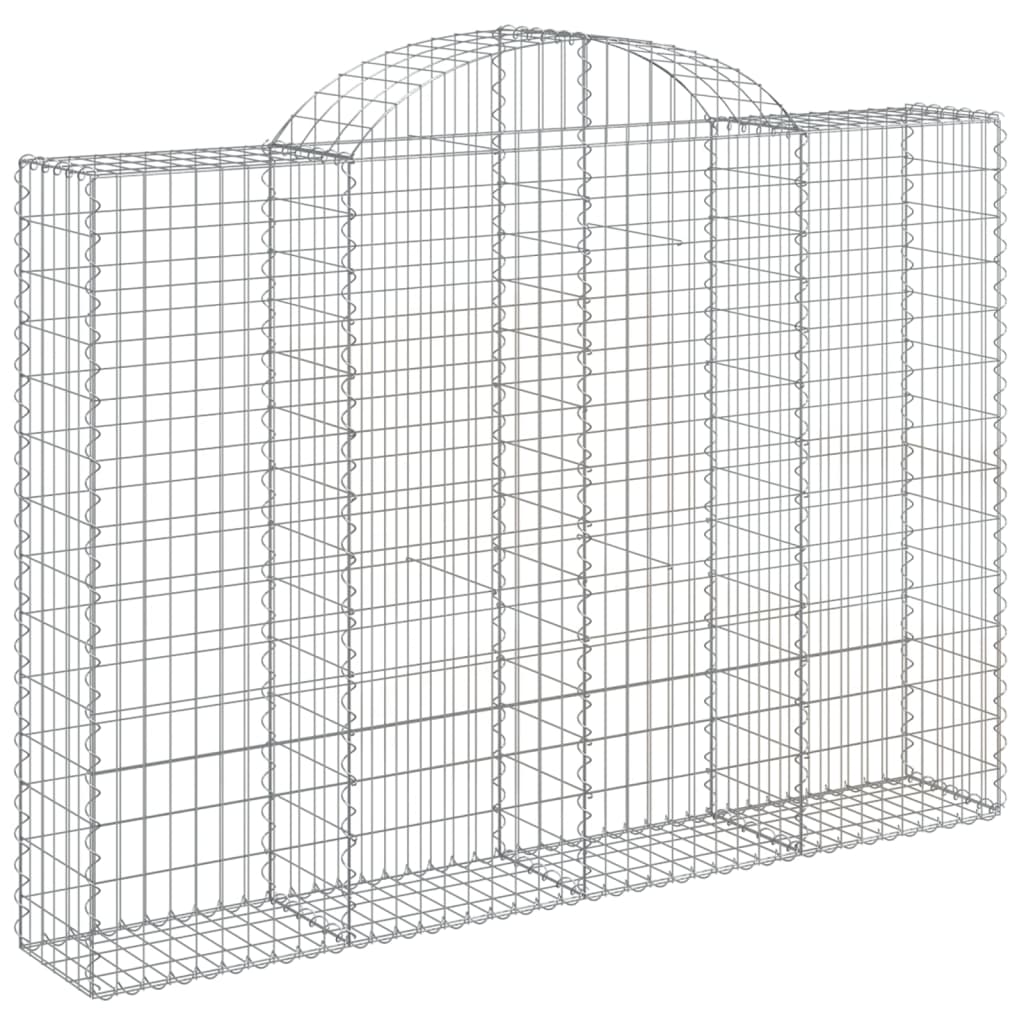 vidaXL 6 db íves horganyzott vas gabion kosár 200x30x140/160 cm