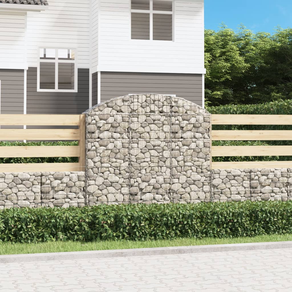 vidaXL íves horganyzott vas gabion kosár 150x30x140/160 cm