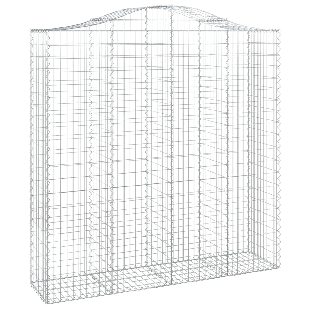 vidaXL 2 db íves horganyzott vas gabion kosár 200x50x200/220 cm