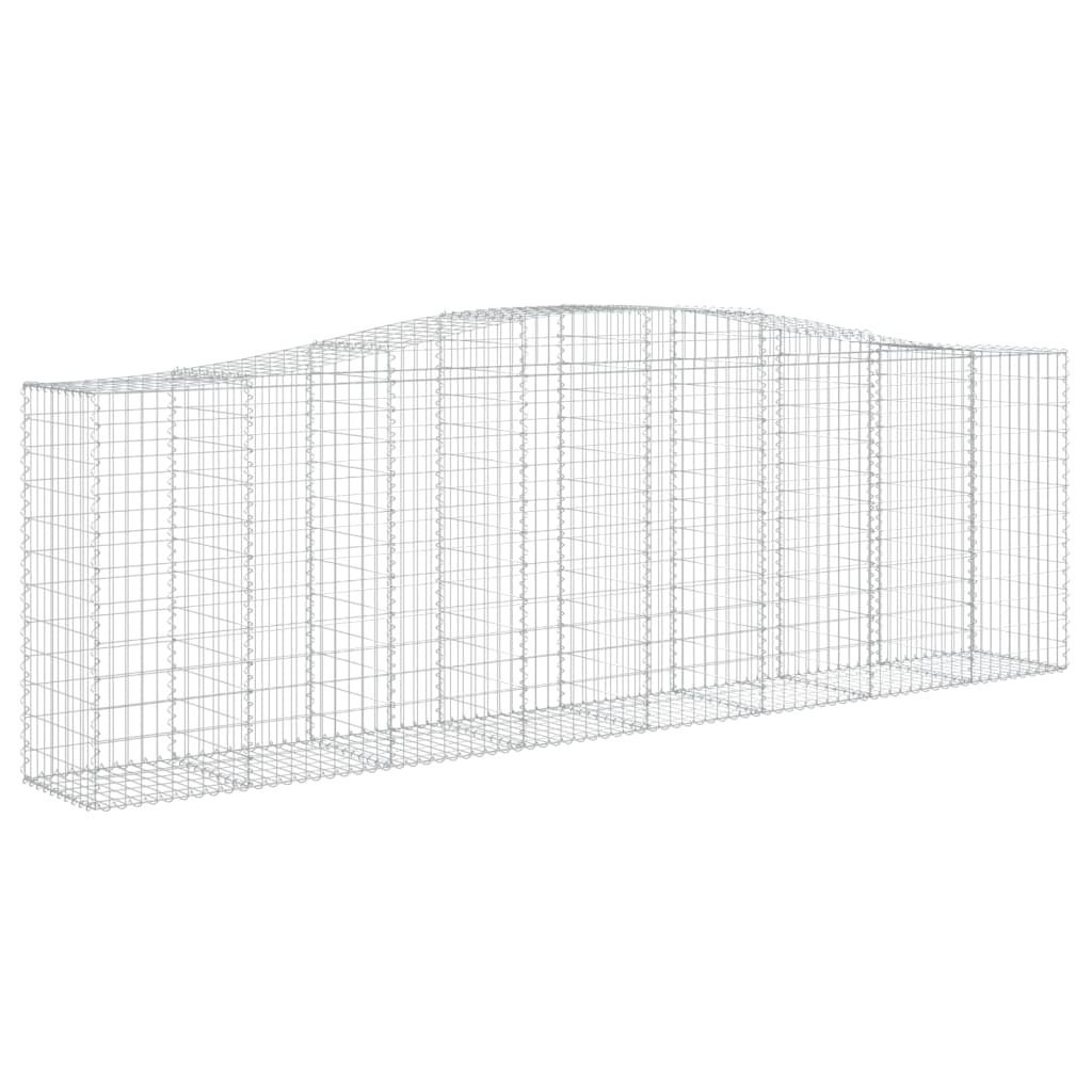 vidaXL 3 db íves horganyzott vas gabion kosár 400x50x120/140 cm