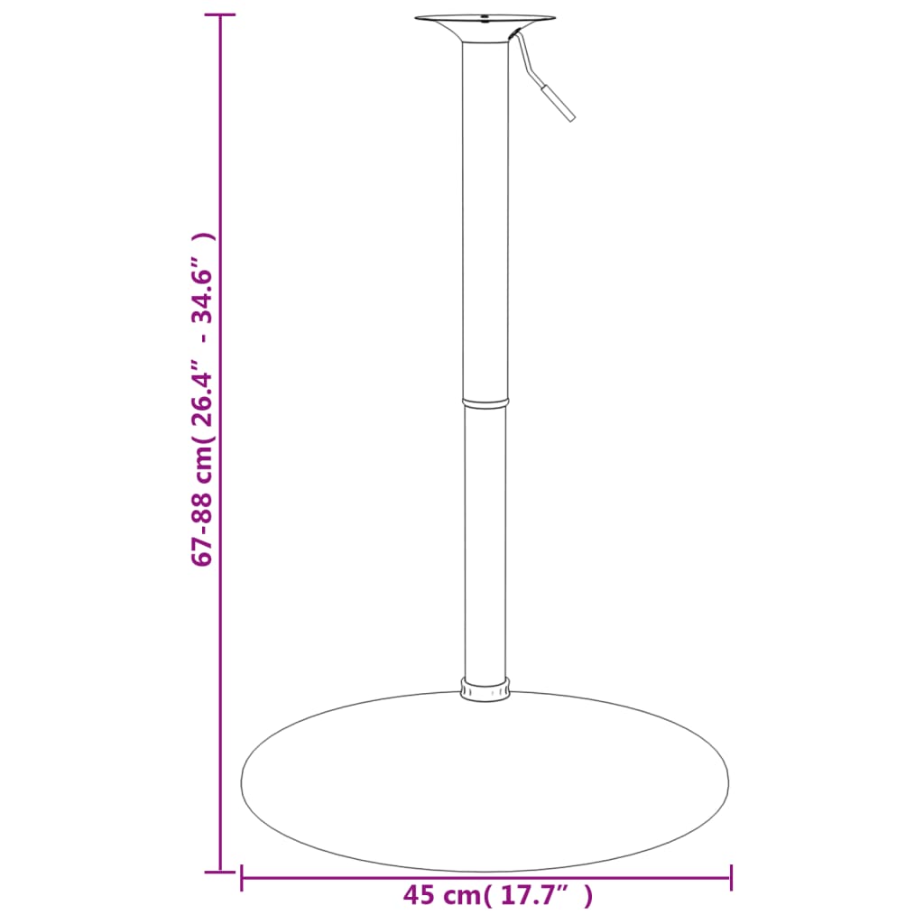 vidaXL krómozott acél bárasztal-talp 45 x 90 cm