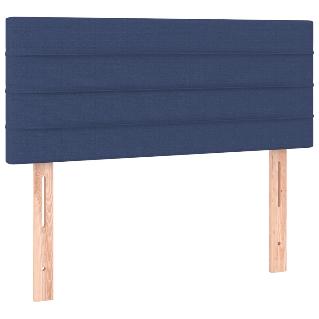 vidaXL kék szövet rugós és LED-es ágy matraccal 100x200 cm