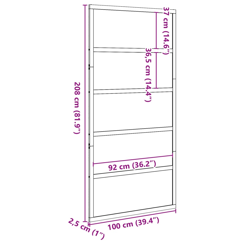 vidaXL tömör fenyőfa istálló stílusú ajtó 100 x 208 cm