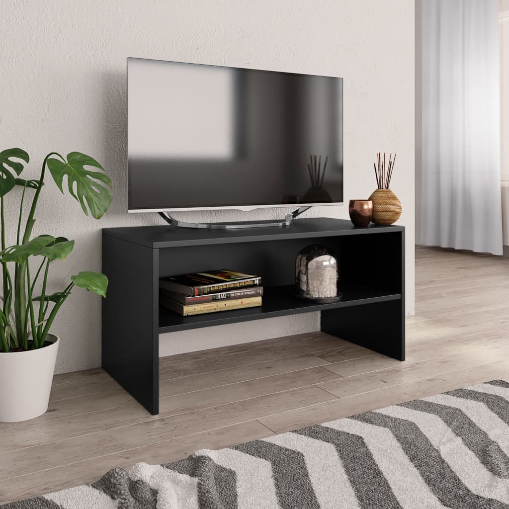 vidaXL fekete szerelt fa TV-szekrény 80 x 40 x 40 cm